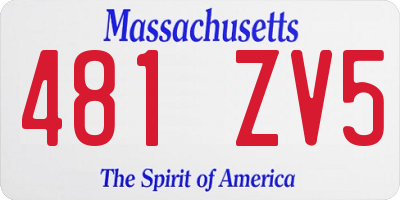 MA license plate 481ZV5