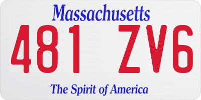MA license plate 481ZV6