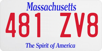 MA license plate 481ZV8
