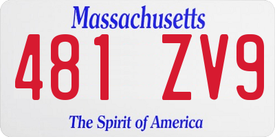 MA license plate 481ZV9