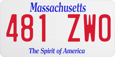 MA license plate 481ZW0