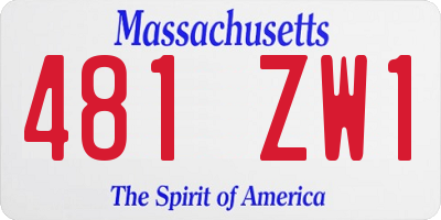 MA license plate 481ZW1