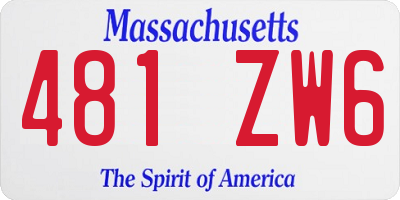 MA license plate 481ZW6