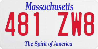 MA license plate 481ZW8