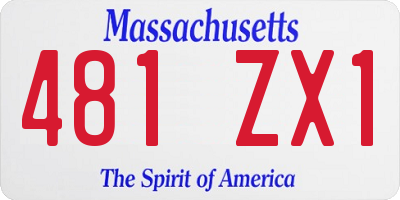 MA license plate 481ZX1