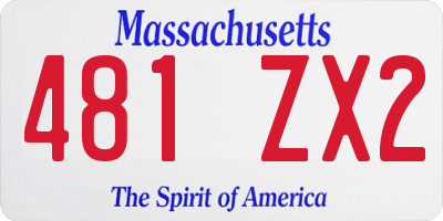 MA license plate 481ZX2