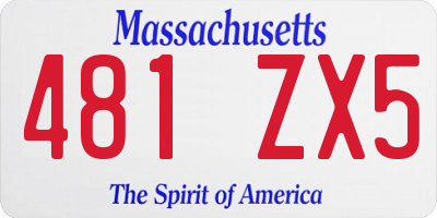 MA license plate 481ZX5