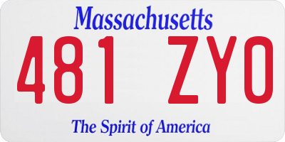 MA license plate 481ZY0
