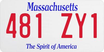 MA license plate 481ZY1