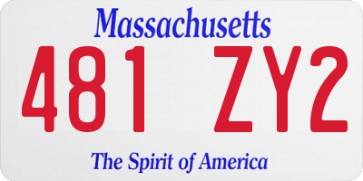 MA license plate 481ZY2