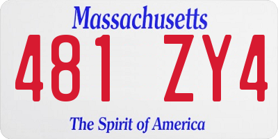 MA license plate 481ZY4