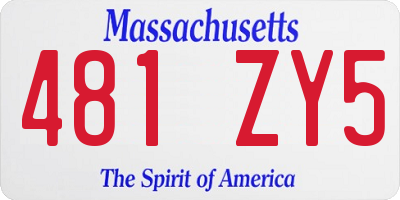 MA license plate 481ZY5