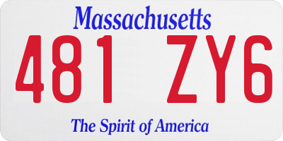 MA license plate 481ZY6