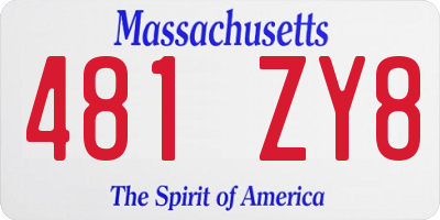 MA license plate 481ZY8