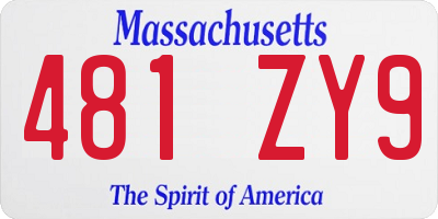 MA license plate 481ZY9