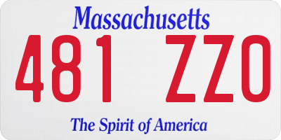 MA license plate 481ZZ0