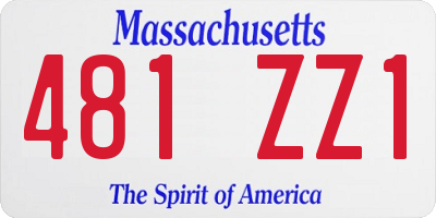 MA license plate 481ZZ1