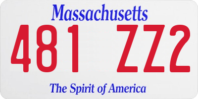 MA license plate 481ZZ2