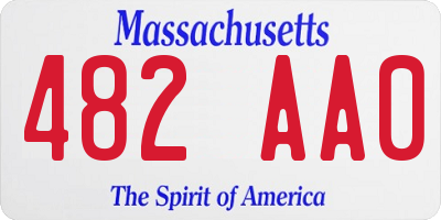 MA license plate 482AA0