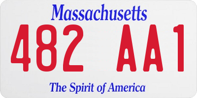 MA license plate 482AA1