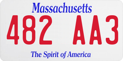 MA license plate 482AA3