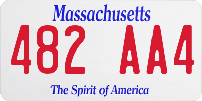MA license plate 482AA4