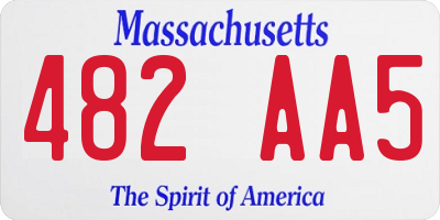 MA license plate 482AA5