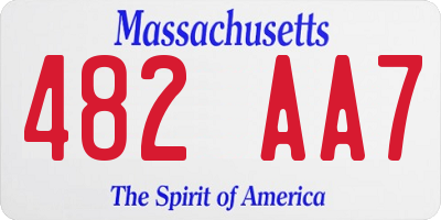 MA license plate 482AA7