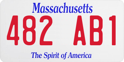 MA license plate 482AB1