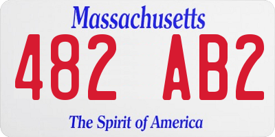 MA license plate 482AB2