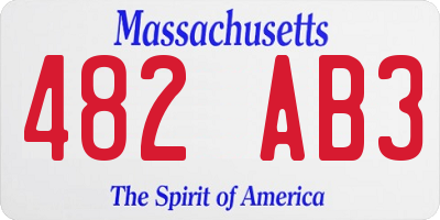 MA license plate 482AB3