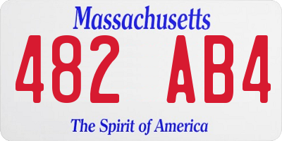 MA license plate 482AB4