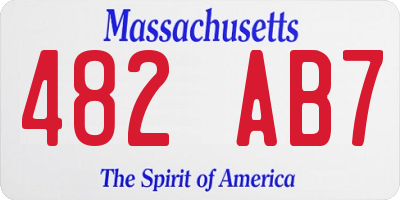 MA license plate 482AB7
