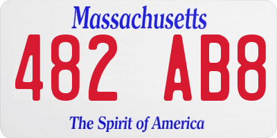 MA license plate 482AB8