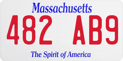 MA license plate 482AB9