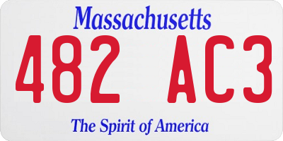 MA license plate 482AC3
