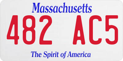 MA license plate 482AC5