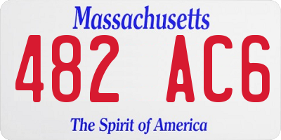 MA license plate 482AC6