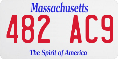 MA license plate 482AC9
