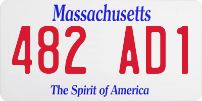 MA license plate 482AD1