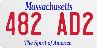 MA license plate 482AD2