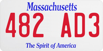 MA license plate 482AD3