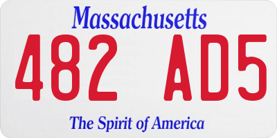 MA license plate 482AD5