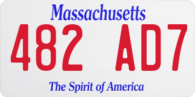 MA license plate 482AD7