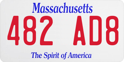 MA license plate 482AD8