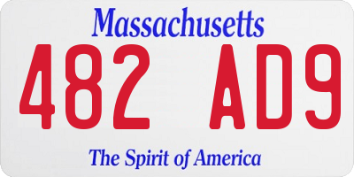MA license plate 482AD9