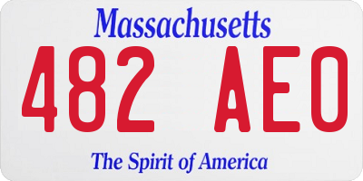 MA license plate 482AE0