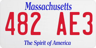 MA license plate 482AE3