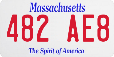 MA license plate 482AE8