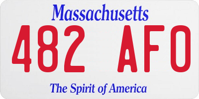 MA license plate 482AF0
